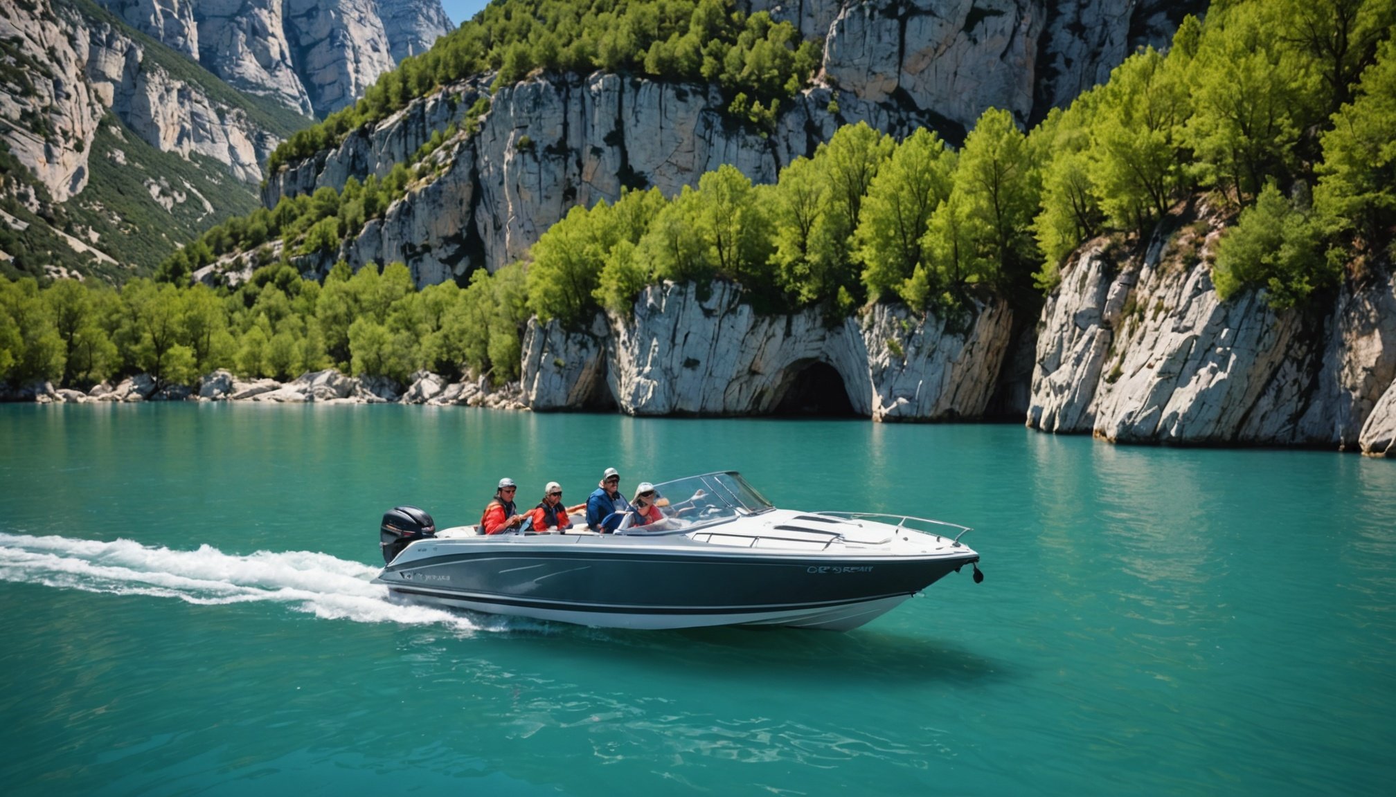 Naviguer en bateau électrique dans les gorges du verdon avec le camping terra-verdon
